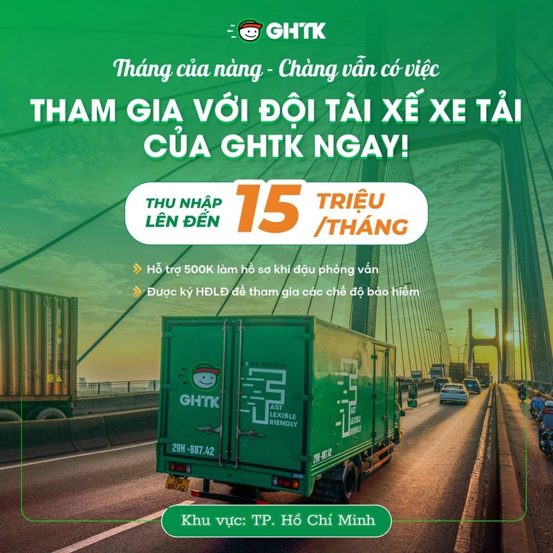 Tuyển tài xế xe tải cho người mới - Hỗ trợ đào tạo lương cứng hàng tháng