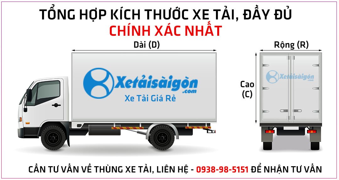 Kích thước thùng xe tải 1.5 tấn chuẩn | Kích thước để chở hàng nhiều nhất